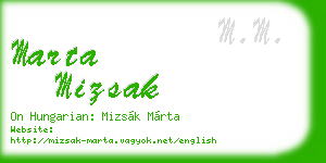 marta mizsak business card