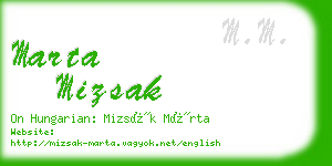 marta mizsak business card